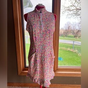 Tzu Tzu Womens 1/4 Zip Sleeveless Dress Size M Pockets Golf